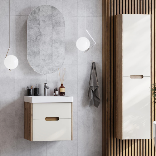 Мебель для ванной AQUATON Оливия 55 бежевый/дуб велл фото 8