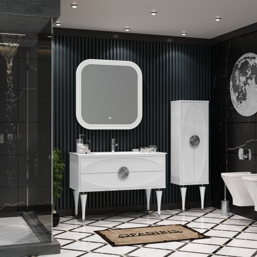 Мебель для ванной Opadiris Ибица 120 белая, фурнитура хром фото 3
