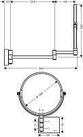 Косметическое зеркало Hansgrohe AddStoris 41791340 шлифованный черный хром