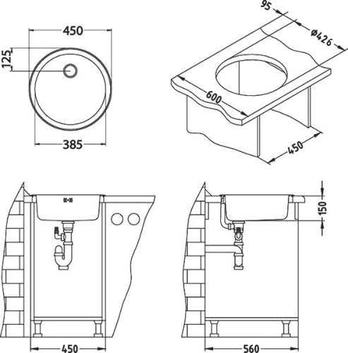 Мойка кухонная Alveus Form 10 1009130 фото 4