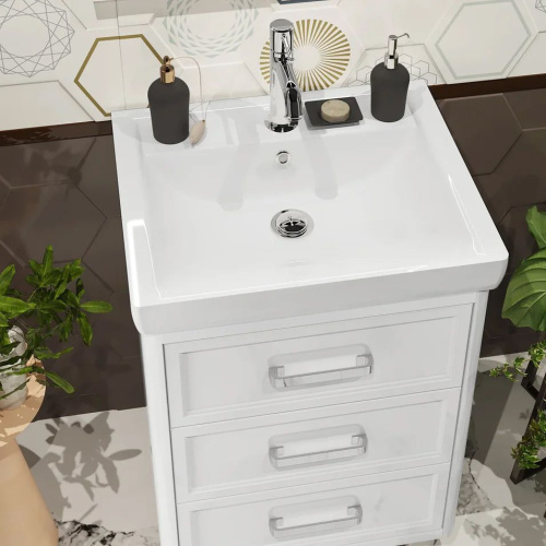 Мебель для ванной Opadiris Вегас 60, белая напольная фото 3