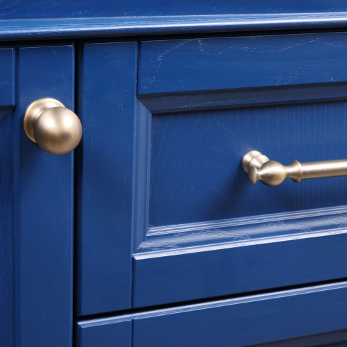 Мебель для ванной ValenHouse Эстетика 100, синяя, подвесная, ручки бронза фото 5
