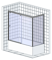 Шторка на ванну GuteWetter Slide Part GV-863B правая 180x80 см стекло бесцветное, профиль хром