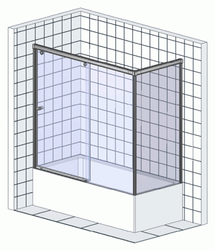 Шторка на ванну GuteWetter Slide Part GV-863B правая 180x80 см стекло бесцветное, профиль хром
