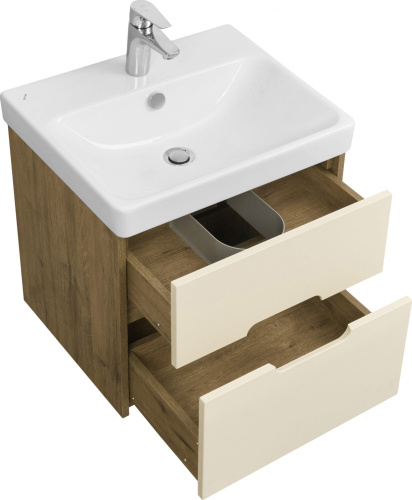 Мебель для ванной AQUATON Оливия 55 бежевый/дуб велл фото 11