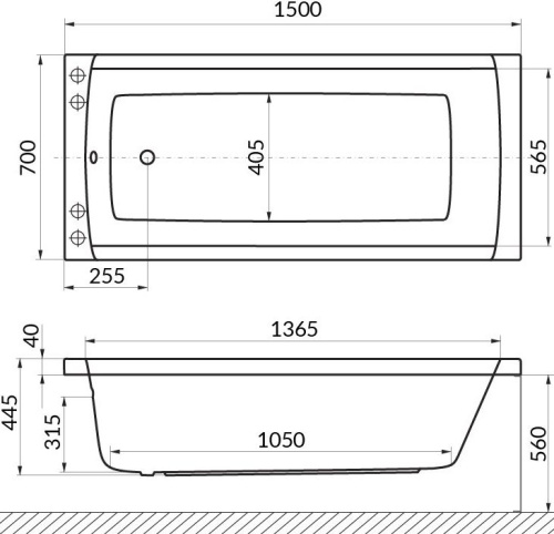 Акриловая ванна Excellent Aquaria 150x70 фото 4