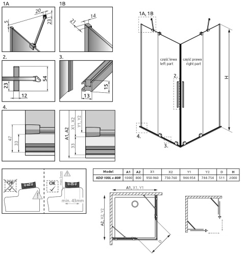 185 640 руб. Душевой уголок Radaway Furo KDD 100х80 фото 8 Душевой уголок Radaway Furo KDD 100х80 фото 8