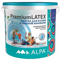 Краска для кухни и ванной латексная Alpa Premiumlatex матовая белая