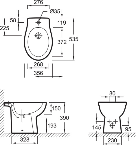 14 800 руб. Биде напольное Jacob Delafon Patio EBB0002 фото 3 Биде напольное Jacob Delafon Patio EBB0002 фото 3