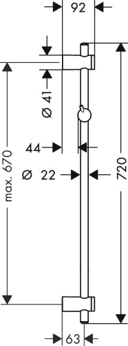 Душевая штанга Hansgrohe Unica 27704000 72 см фото 2