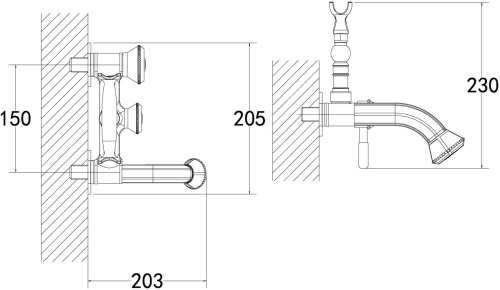 Смеситель Lemark Jasmine LM6612B для ванны с душем фото 2