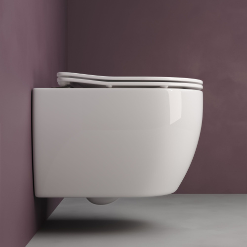 Унитаз подвесной Ceramica Nova Play CN3001 с микролифтом, безободковый фото 6