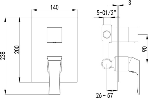 Душевой комплект Lemark LM4528C + LM8073C + LM8036C +LM8030C + LM8085C фото 6
