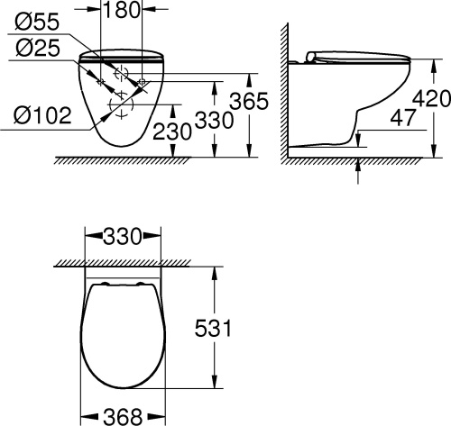 Унитаз подвесной Grohe Bau Ceramic 39497000 фото 4