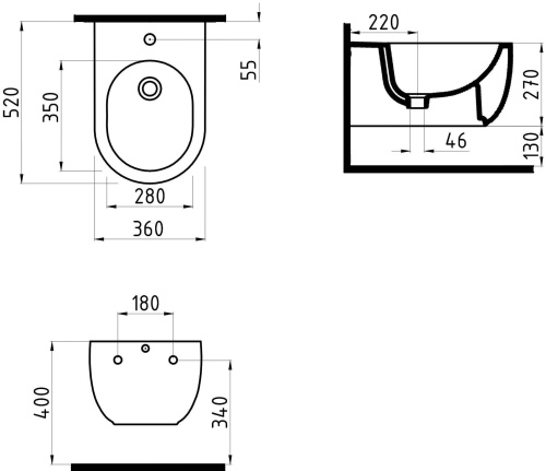 Биде подвесное Bien Vokha MDBA05201VD1W5000 белое фото 2