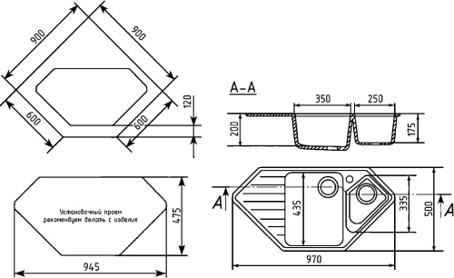 9 119 руб. Мойка кухонная Ulgran U-409-328 бежевая фото 3 Мойка кухонная Ulgran U-409-328 бежевая фото 3