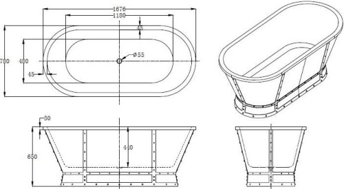 Акриловая ванна BelBagno BB35 170x80