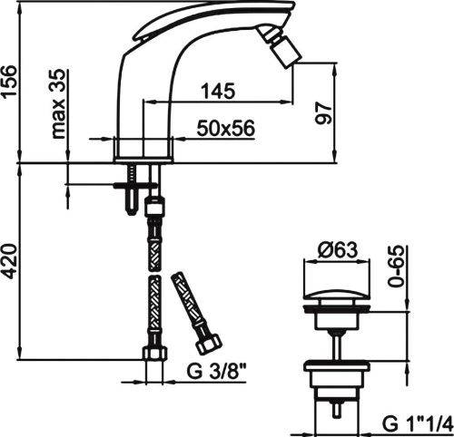 Смеситель Webert Aria AI840102015 хром для биде фото 2