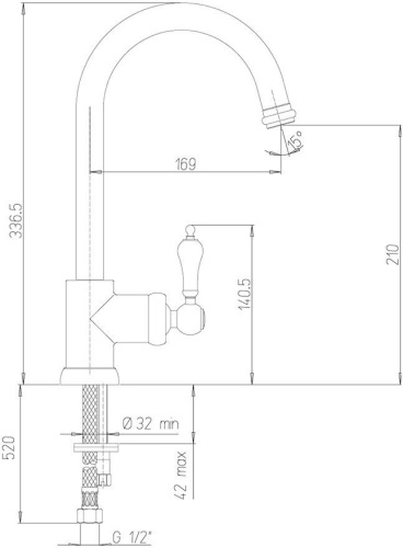 Смеситель Paini Duomo 88CR572L1US1KM для кухонной мойки фото 2