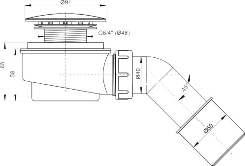 Сифон для поддона AlcaPlast A471CR-60 фото 2
