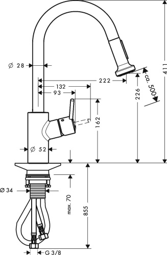 Смеситель Hansgrohe Talis S2 Variarc 14877000 для кухонной мойки фото 8