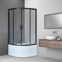 Душевой уголок Royal Bath BK RB100BK-T-BL 100x100 с поддоном