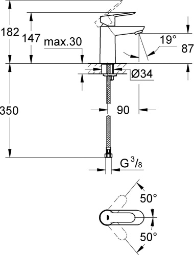 Смеситель Grohe BauEdge 23330000 для раковины фото 4