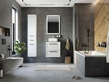 Тумба с раковиной STWORKI Эстерсунд 60 белая матовая, простоун беж