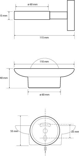 Мыльница Bemeta Dark 104108040 фото 2