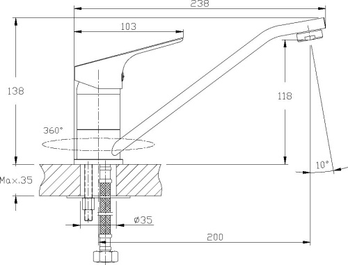 4 140 руб. Смеситель Rossinka RS29-21 для кухонной мойки фото 2 Смеситель Rossinka RS29-21 для кухонной мойки фото 2