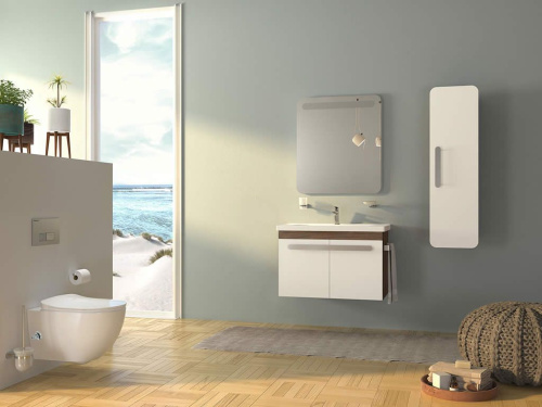 Унитаз подвесной Creavit Free FE322.00500 безободковый + коврик фото 3