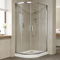 Душевой уголок Vegas Glass ZS-F 100*90 08 01 профиль глянцевый хром, стекло прозрачное