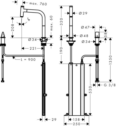Комплект Hansgrohe C51-F450-06 43217000 фото 4