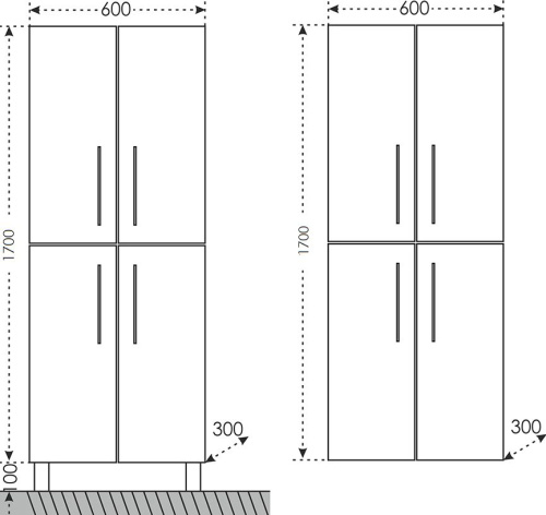 Шкаф-пенал СанТа Вегас 60 универсальный фото 4