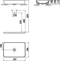 Раковина Creavit UL060-00MB00E-0000 жемчужно-белая