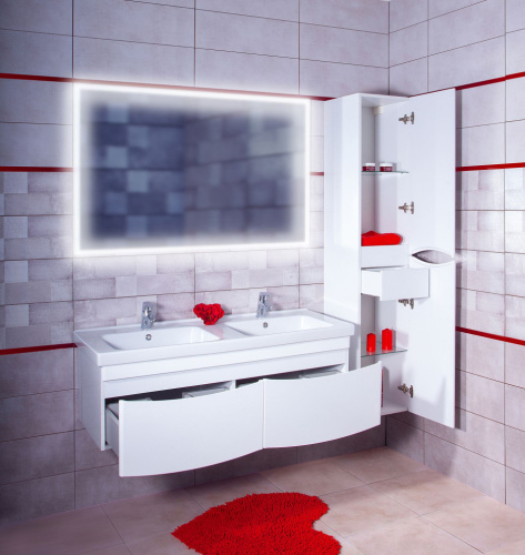 Мебель для ванной Бриклаер Вега 125 белая фото 4