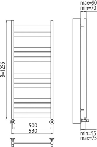 Полотенцесушитель водяной Terminus Латтэ П13 500*1256 фото 5