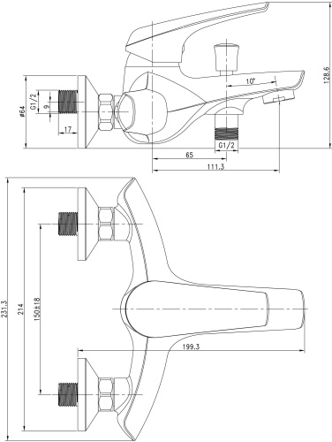 Смеситель Aquanet Conte SD91381 для ванны с душем фото 4