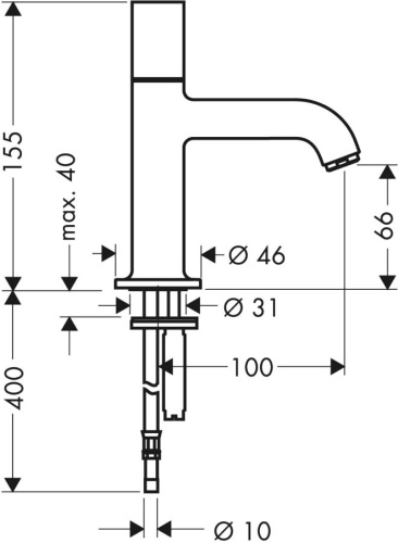 Кран Axor Uno 38130820 для раковины, шлифованный никель фото 2