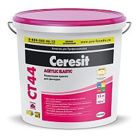 CERESIT CT 44 ACRYLIC ELASTIC краска акриловая водно-дисперсионная для фасадов, белая (15л)