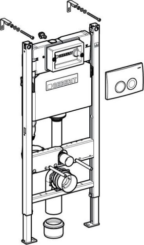 Комплект Унитаз подвесной STWORKI Rotenburg WH52 безободковый + Система инсталляции для унитазов Geberit Duofix Delta 458.124.21.1 3 в 1 с кнопкой см фото 7