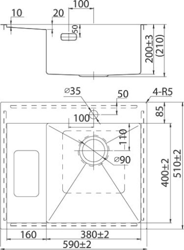 Мойка кухонная IDDIS Haze HAZ59SRi77 R, сатин фото 4
