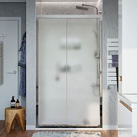 Душевая дверь в нишу STWORKI Стокгольм DE019D2130200 130 см профиль хром глянец, стекло матовое