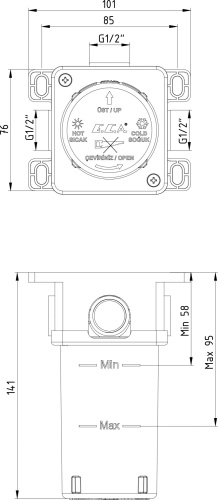 Скрытая часть E.C.A. ECA 102166102EX для смесителя фото 2