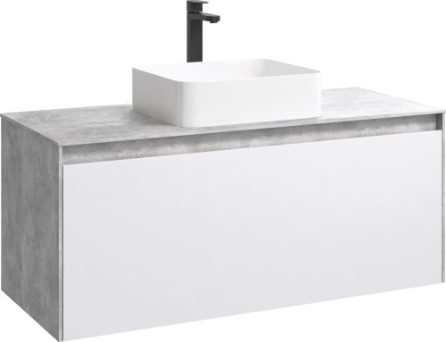 Мебель для ванной Aqwella 5 stars Mobi 120 бетон светлый, белая фото 2