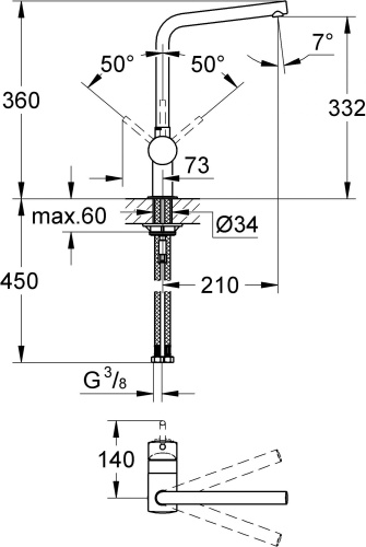 Смеситель Grohe Minta 31375000 для кухонной мойки фото 6