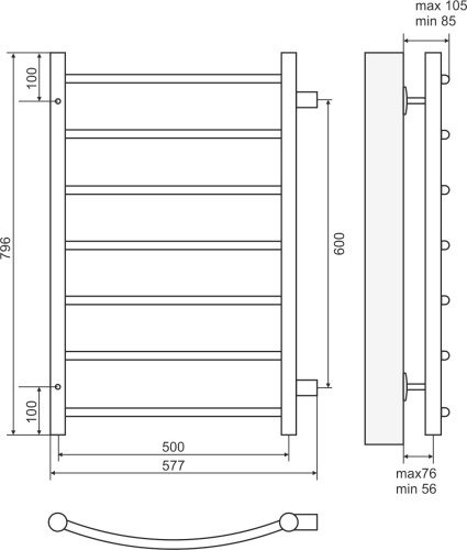 13 250 руб. Полотенцесушитель водяной Terminus Классик П7 500x796 с боковым подключением 600 фото 3 Полотенцесушитель водяной Terminus Классик П7 500x796 с боковым подключением 600 фото 3