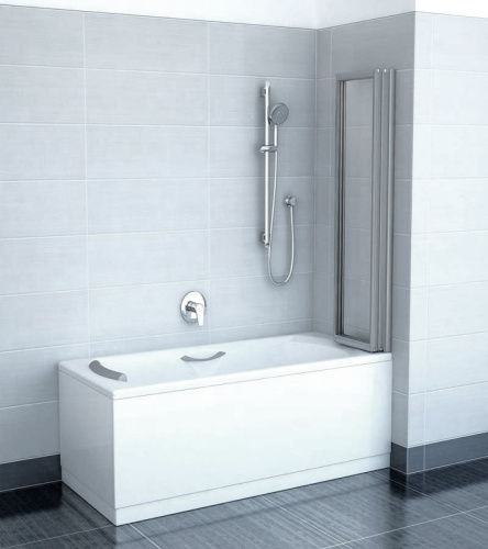 Шторка на ванну Ravak VS3 100 Transparent, профиль сатин + средство для ванн и душевых кабин фото 2