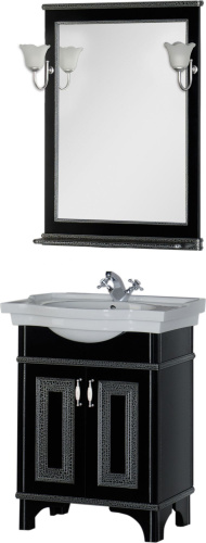 Зеркало Aquanet Валенса 70 черный краколет, серебро