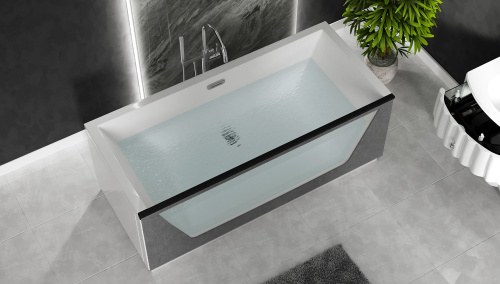Акриловая ванна Aima Design Neo 01нео1775с1 170х75, 1 стекло, принт бетон фото 2